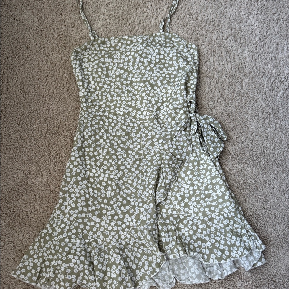 Princess Polly Olive and White Floral Mini Dress